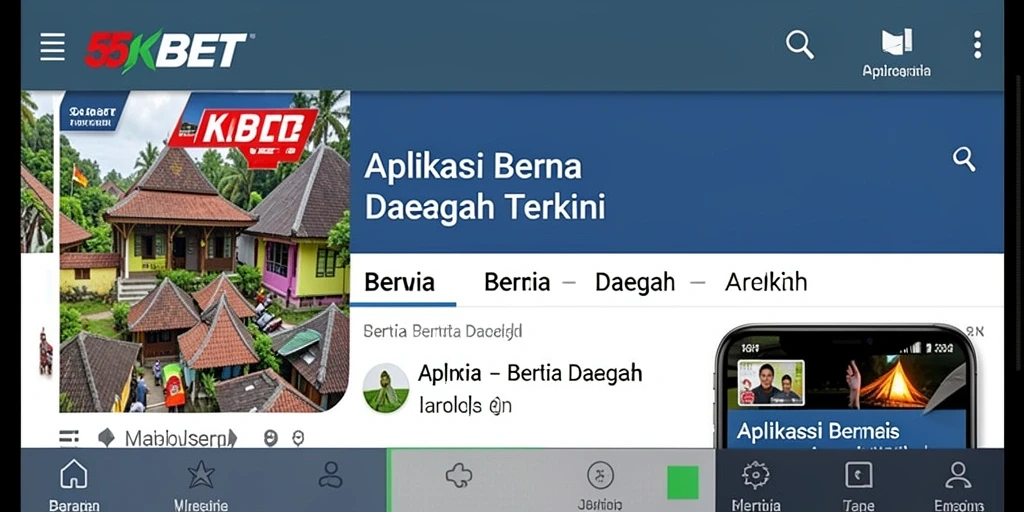 Antarmuka aplikasi 55KBET yang menarik dan informatif.