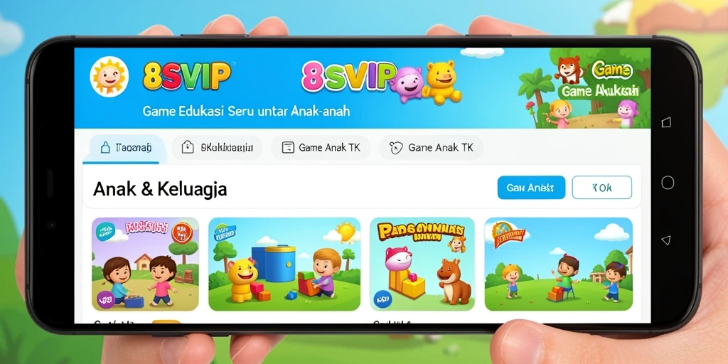 Tampilan antarmuka interaktif game edukasi anak-anak.