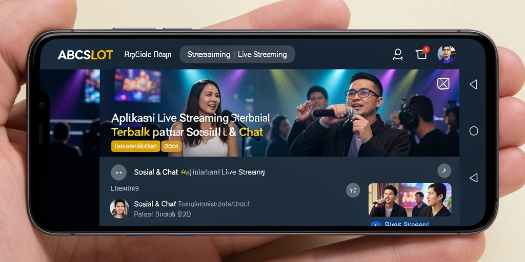 Antarmuka menarik dari aplikasi Live Streaming ABCSLOT.