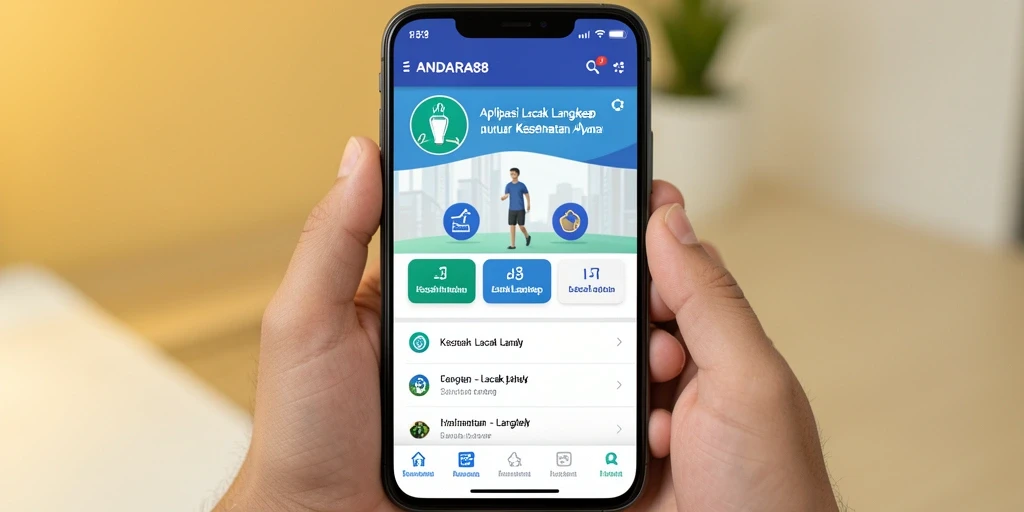 Tampilan antarmuka <strong>ANDARA88</strong> menunjukkan data pelacakan langkah yang informatif.