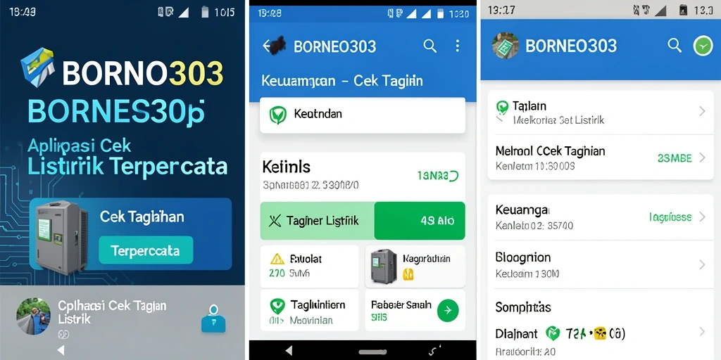 Tampilan antarmuka aplikasi Cek Tagihan Listrik BORNEO303
