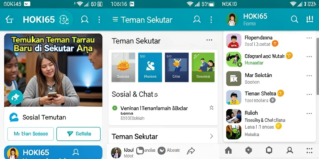 Tampilan antarmuka HOKI65 yang menarik untuk mencari teman baru.