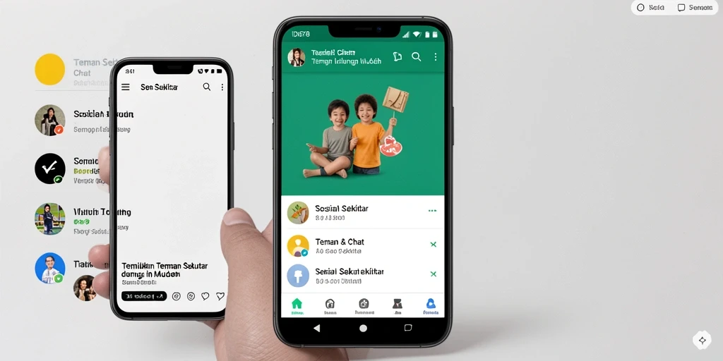 Antarmuka aplikasi ID678 yang intuitif untuk Teman Sekitar.
