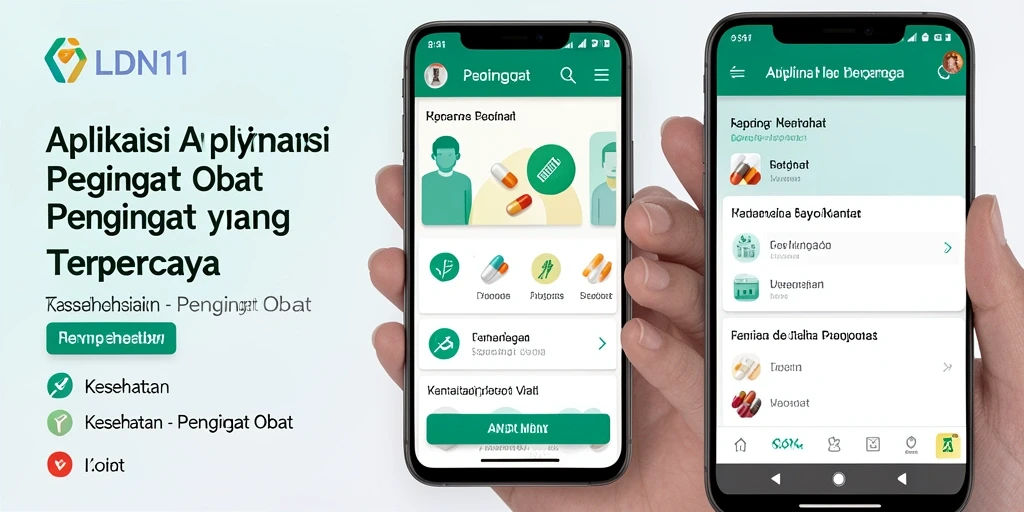 Antarmuka LDN11 menunjukkan fitur pengingat obat yang jelas dan mudah digunakan.