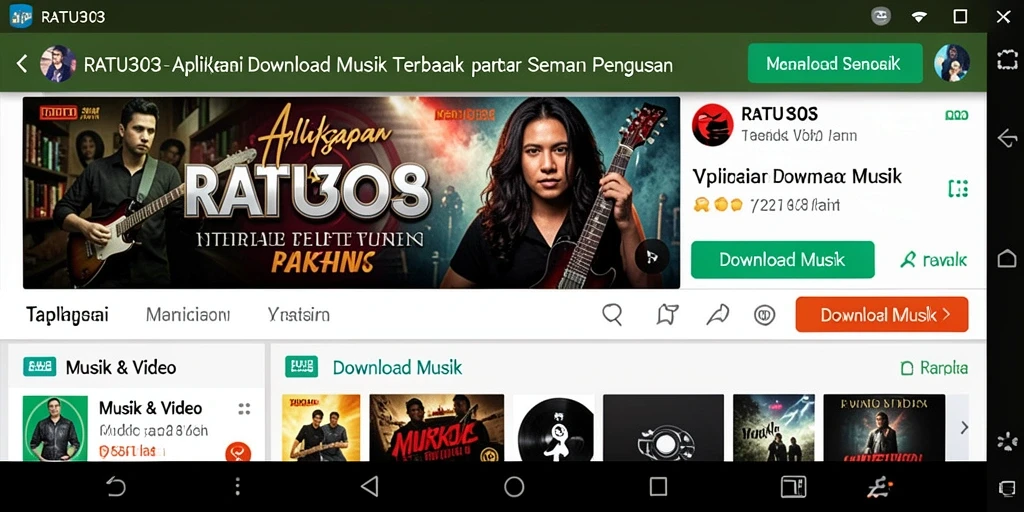 Antarmuka RATU303 untuk unduh musik yang praktis dan mudah digunakan.