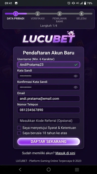 Panduan Registrasi Akun lucubet untuk Pengguna Android